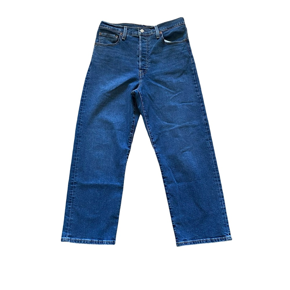 Levi's Ribcage Straight Ankle Jeans Women 31 Organic Cotton High Rise Button Fly